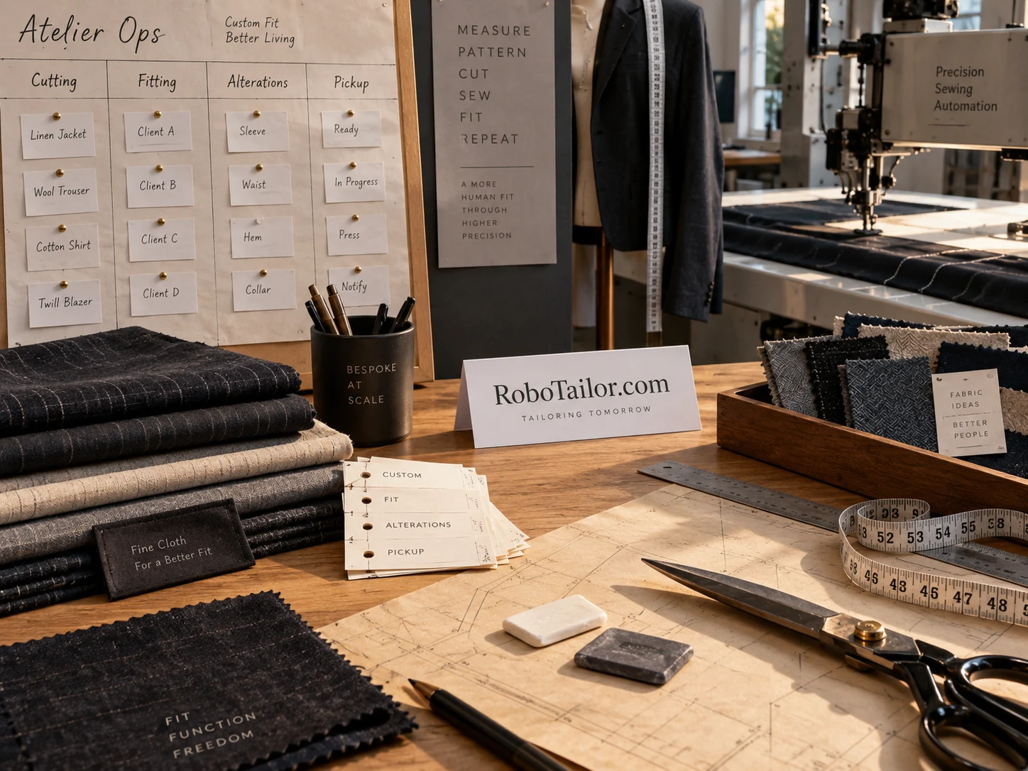 RoboTailor.com concept: An atelier ops suite for custom fit