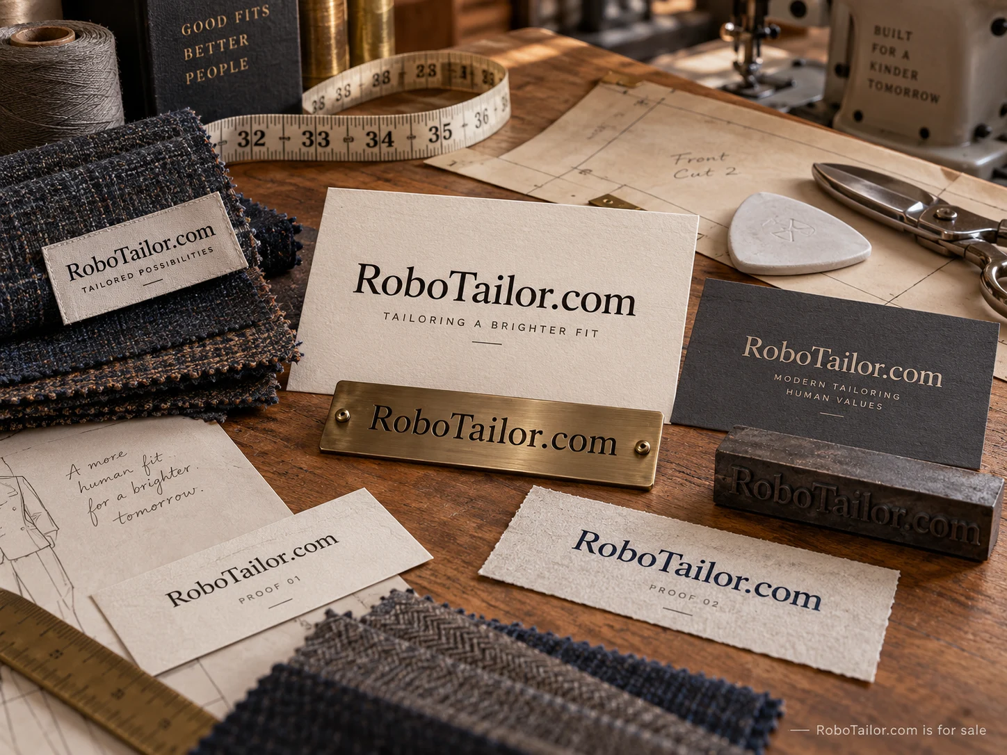 Tailoring materials for naming a robot-atelier product without overpromising perfect fit